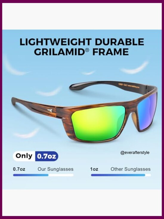 Polarized Sport Sunglasses with Grilamid Frames for Driving Fishing
